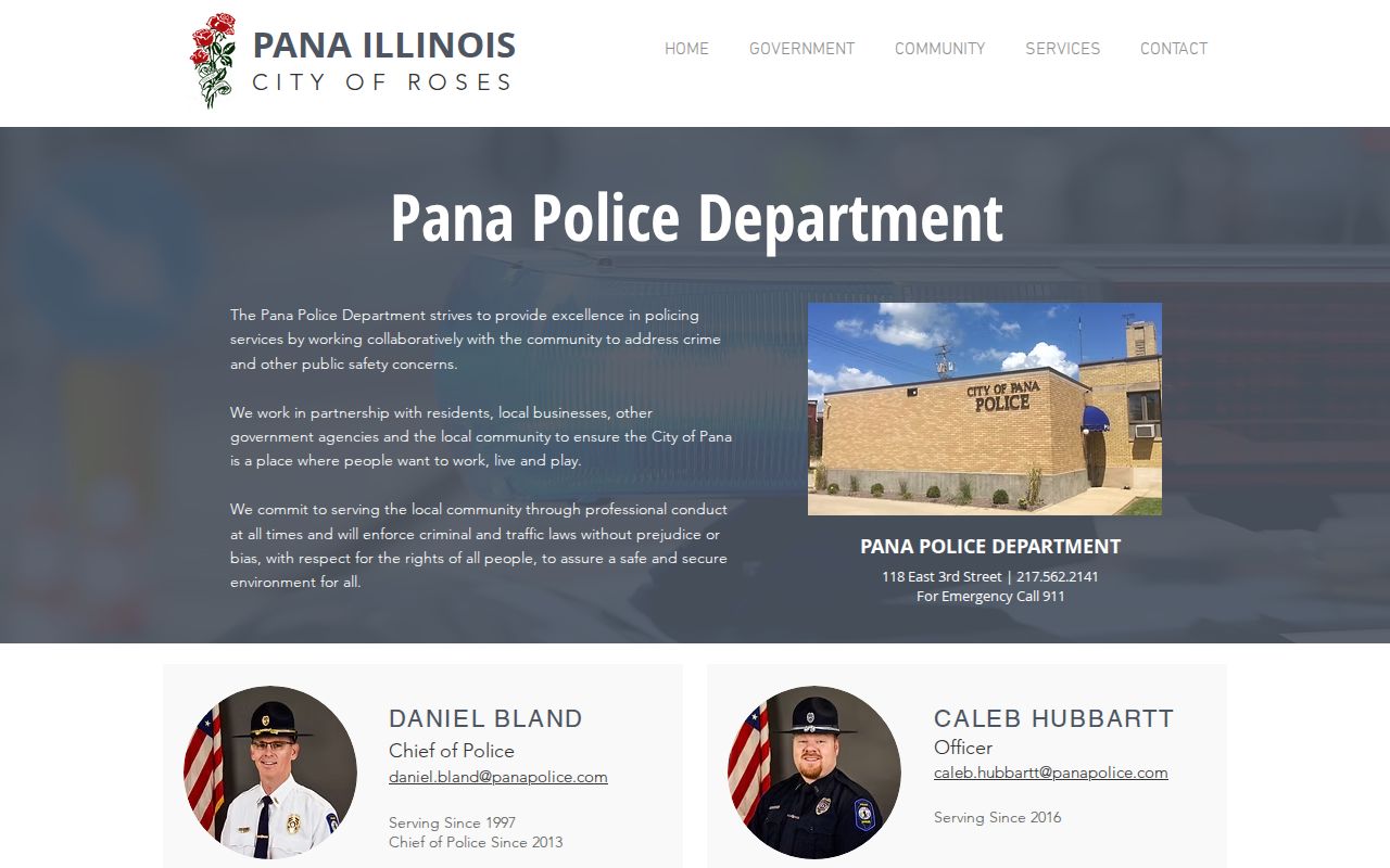 Pana Police Department official webpage