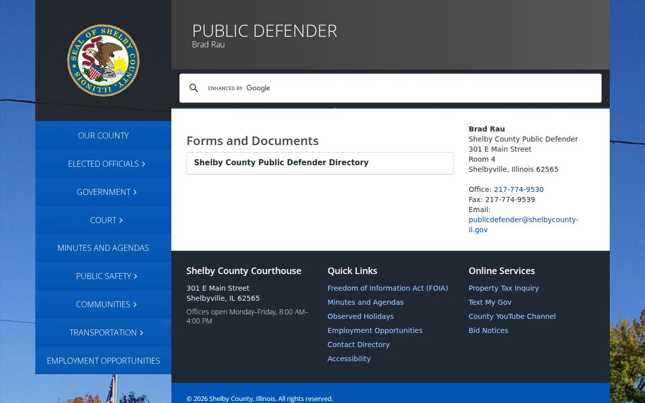 Shelby County Public Defender official webpage