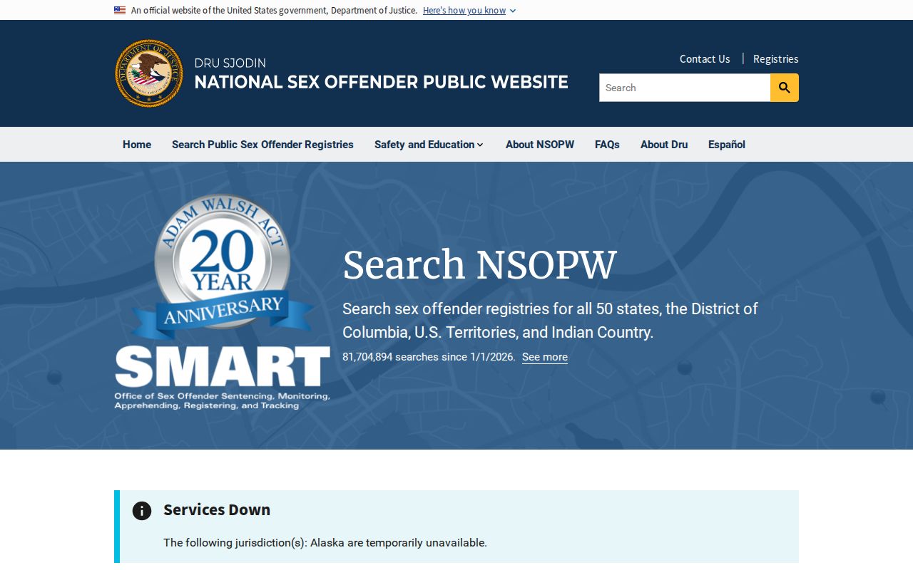 Dru Sjodin national registry search used alongside Shelby County records